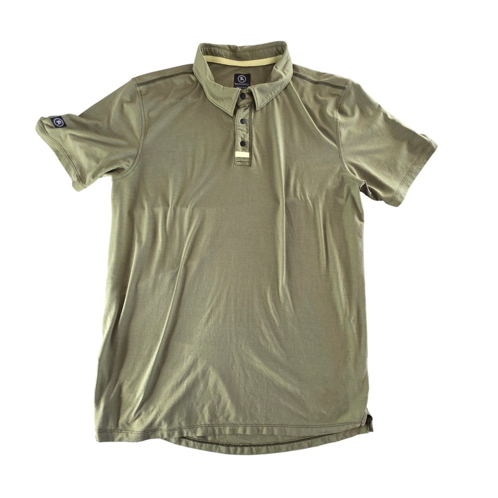 Backcountry‎ Mens Short Sleeve Performance Polo Shirt Olive Green Medium Outdoor